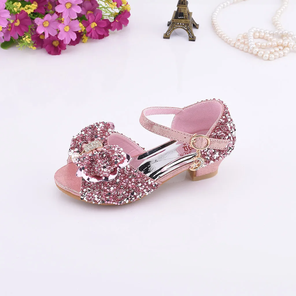 

LONSANT Children Girls Sandals Kids Summer Baby Girls Fashion Crystal Bowknot Bling Princess Sandals For Little Girl's Shoes