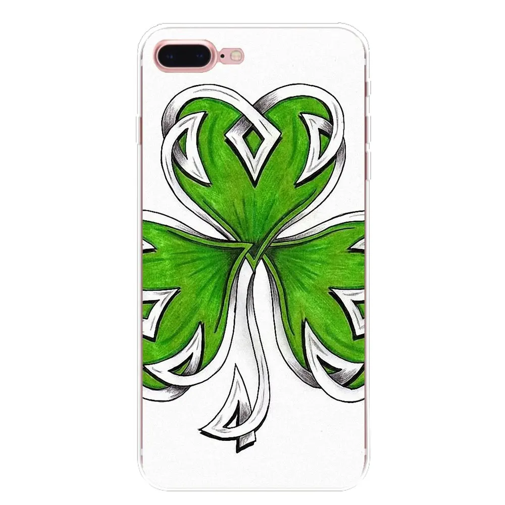 Четырехлистного клевера Лаки листья дизайн обложки для iPhone XS Max XR X 4 4S 5 5S 5C SE 6 S 7 8