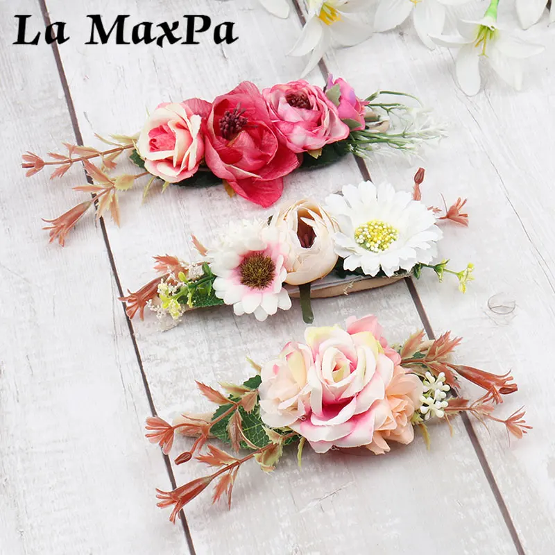 Baby Flower Nylon Headband For Girls Party Birthday Floral Headbands Girl Headwear Newborn Photography Props | Детская одежда и