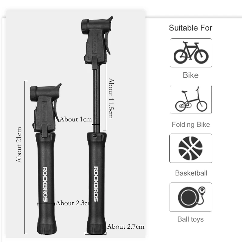 ROCKBROS 80 Psi мини портативный велосипедный насос двунаправленный воздушный Mtb