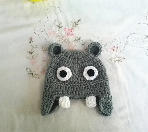 Детская шапочка для фотосъемки новорожденных Бегемот новорожденных/детская