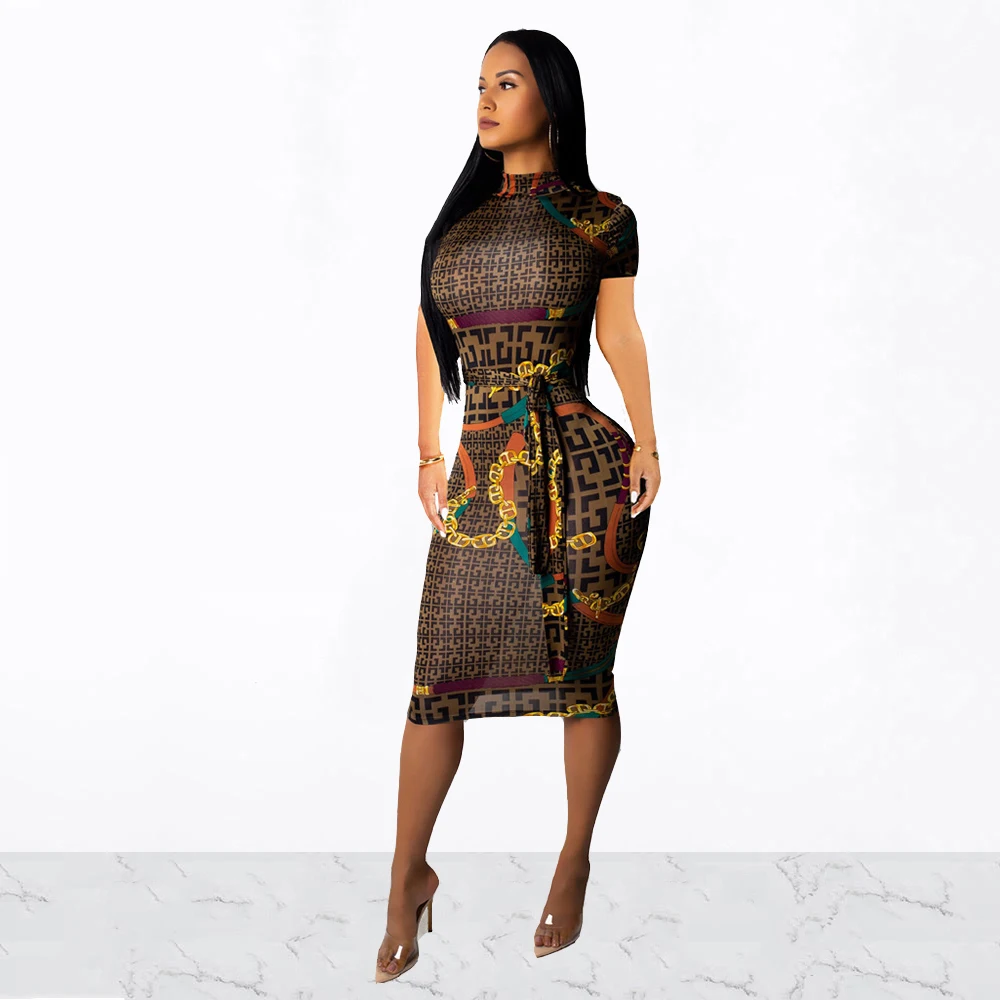 Платье Карандаш женское облегающее с коротким рукавом и поясом|Женские платья| |