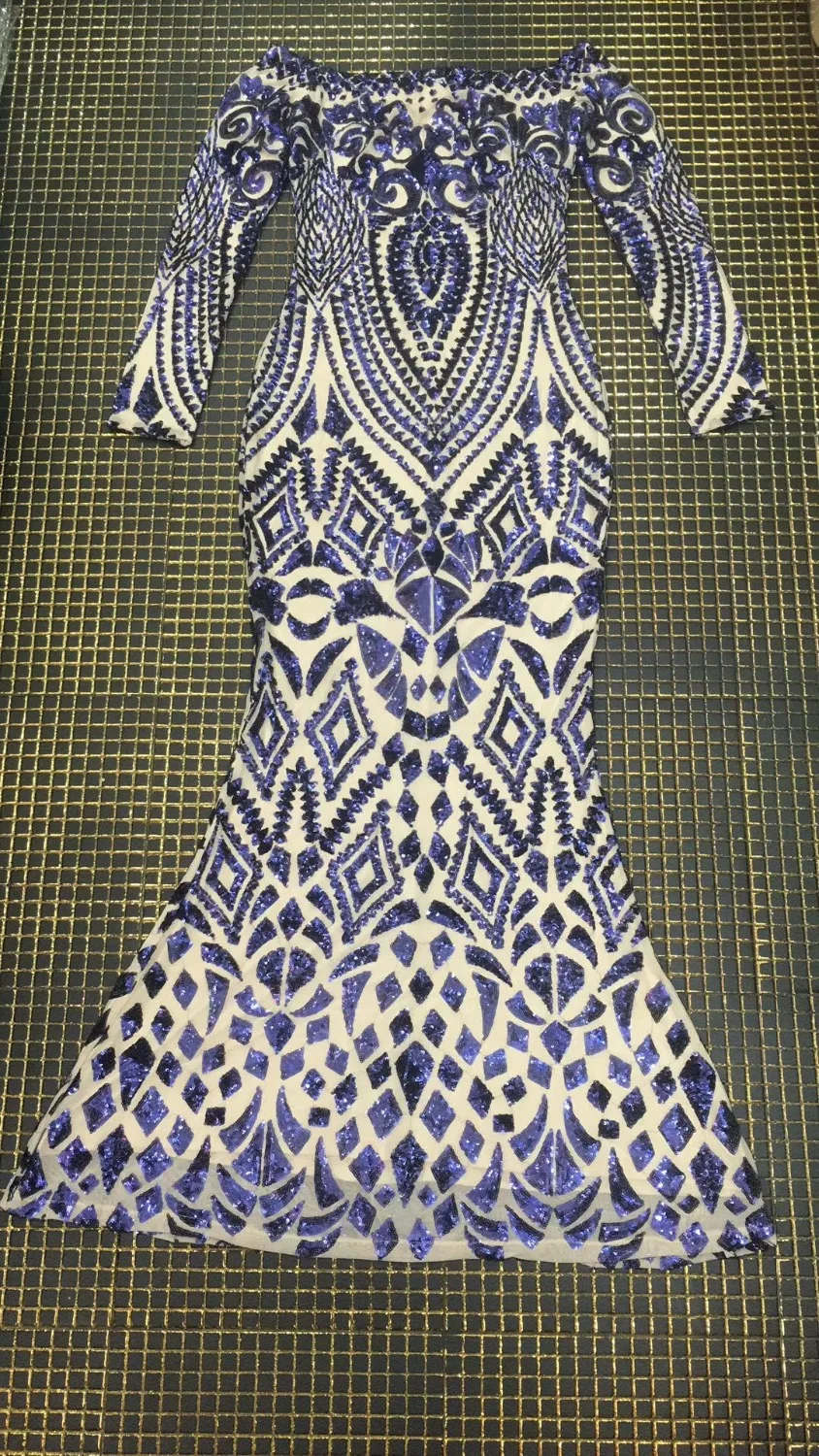 Женское роскошное сексуальное платье с открытыми плечами и длинным рукавом