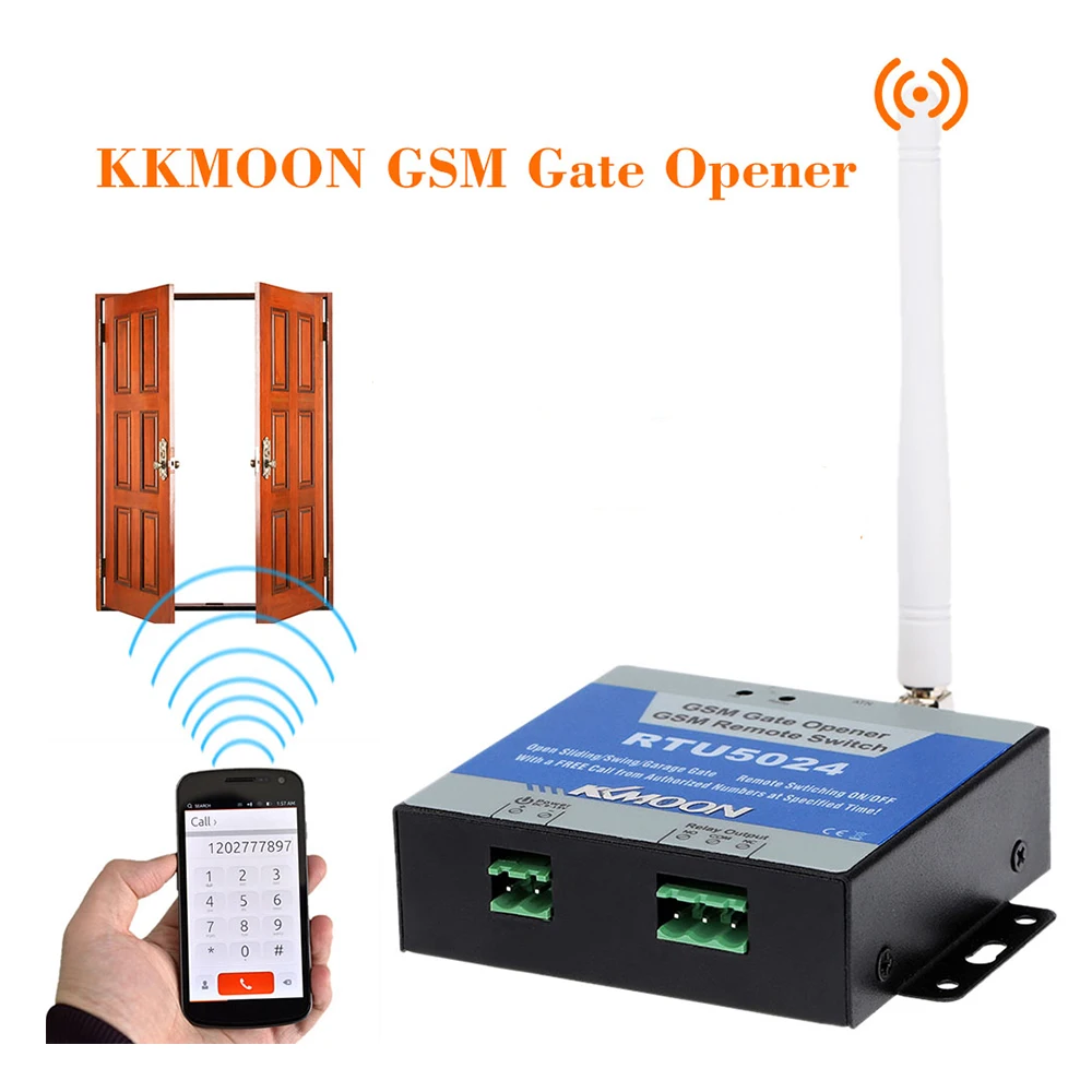 GSM ворот реле дистанционного включения/выключения доступа Управление Беспроводной открывания двери с помощью бесплатного звонка SMS 850/900/1800 МГц RTU5024