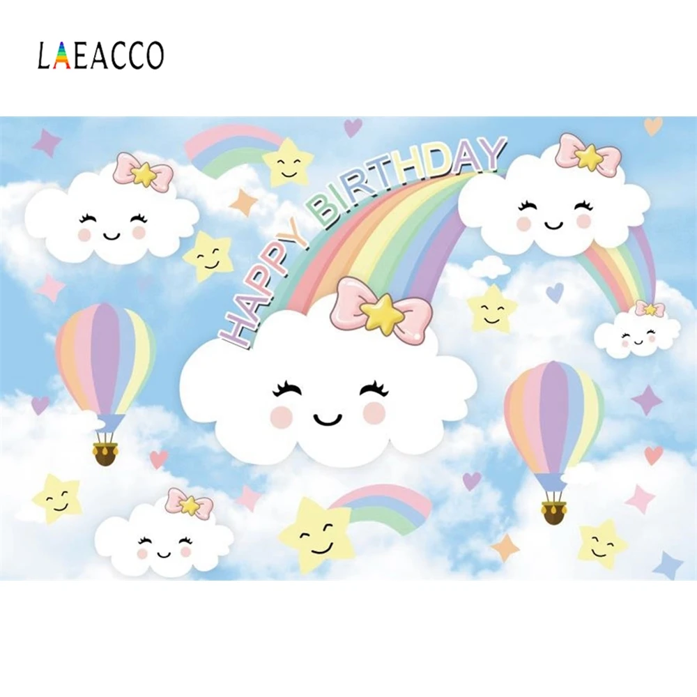 Лэакко Картоон Ринбоу Клауд Фотографические фоны Постер Сердечный Фон Специальный Фотографический Фон для Фотостудии
