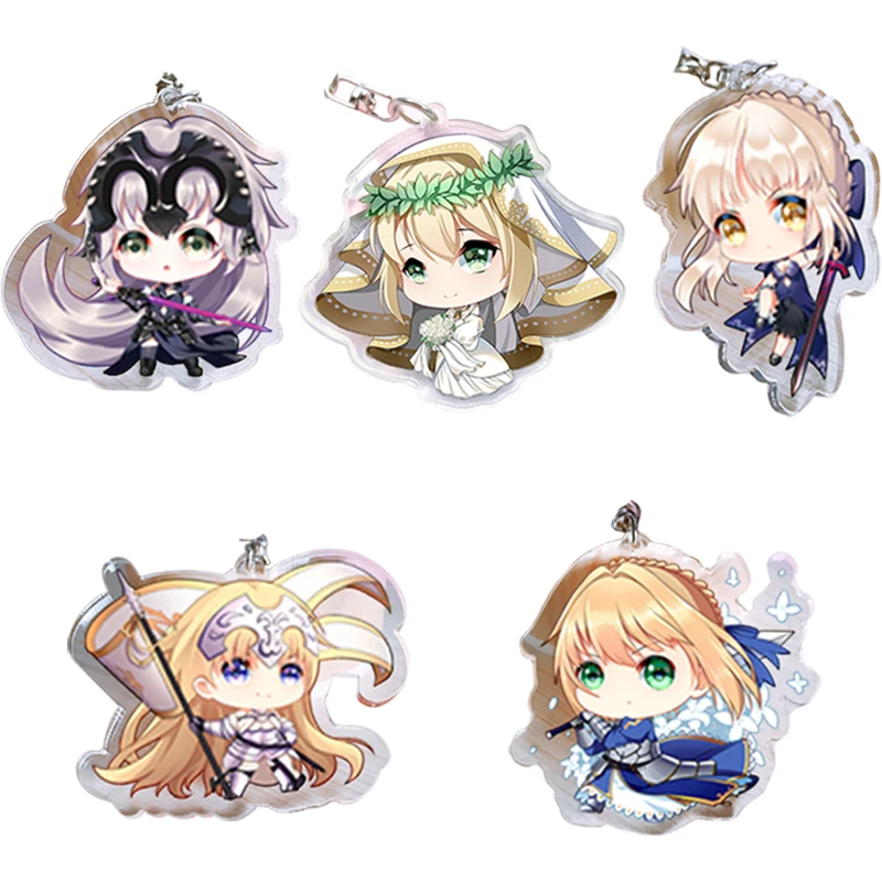 Милый набор ключей Fate/Grand Order Llaveros аниме Fate/Apocrypha Saber фигурка Косплей брелоки