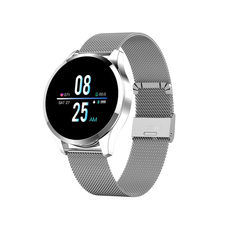 Q9 Смарт часы напоминание о звонках Водонепроницаемый Bluetooth для мужчин и женщин умные часы фитнес-трекер спортивный цветной экран Браслет для Android - Цвет: Silver steel strap