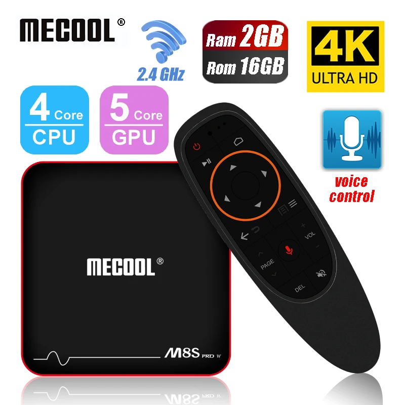 MECOOL M8S Pro W ATV 2G 16G Android 7 1 Smart TV Box Google Voice дистанционное управление 4K UHD телеприставка 2