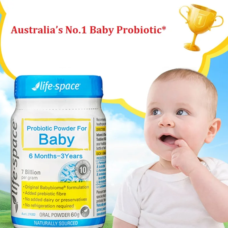 

Австралийская Life Space Probiotic Powder 60 г, для ребенка 6 месяцев-3 года, поддержка здоровых, иммунитетов, пищевая система