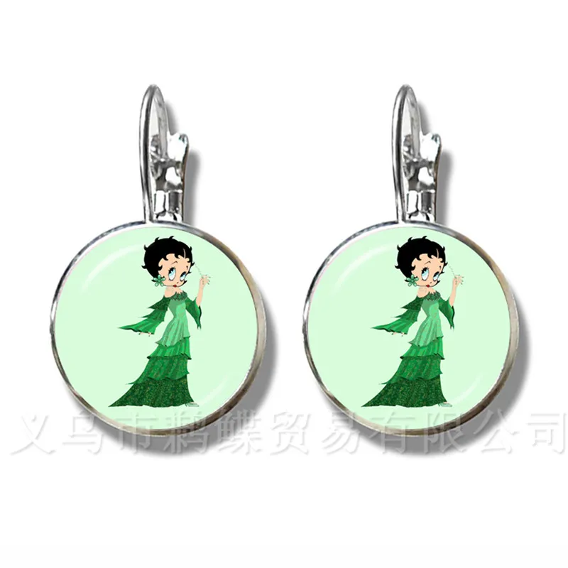 Серьги Бетти боп со стеклянным куполом и крыльями Женские Ювелирные изделия для