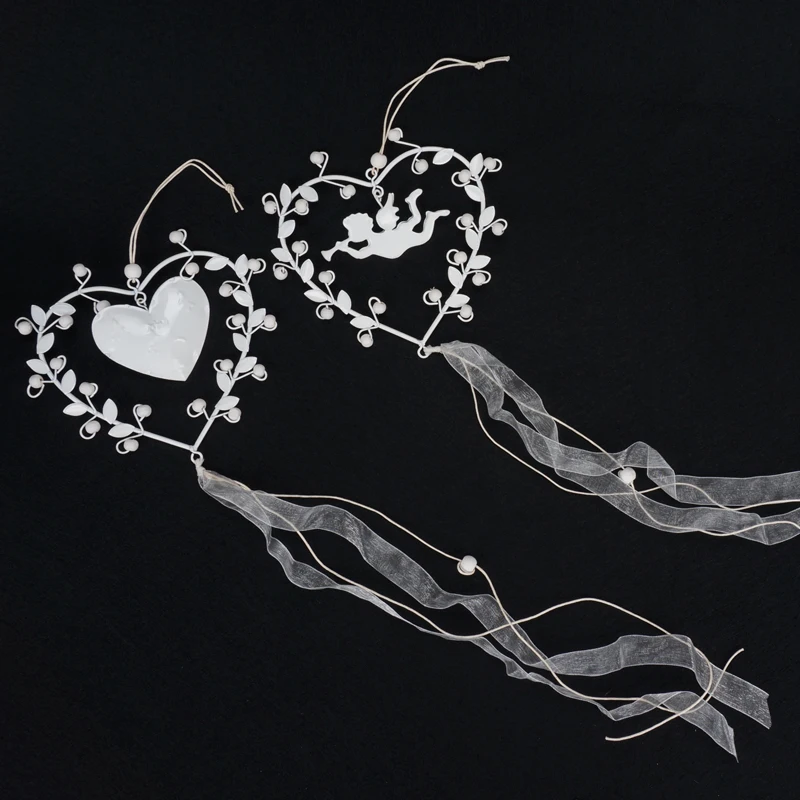 1 шт. украшения для Рождественского Ангела белое металлическое сердце елочные