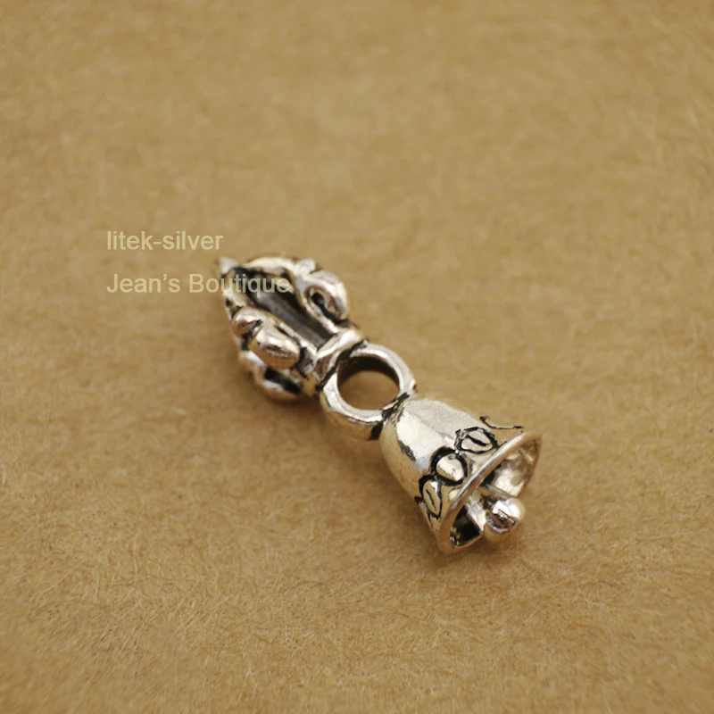 S92 твердый Стерлинговый SIL Тибетский буддизм Vajra Bell Dorje Charm Spacer Подвеска DIY