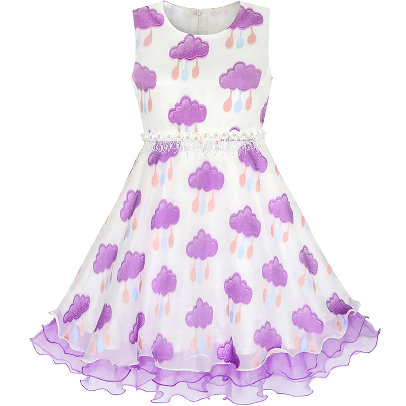 Sunny Fashion платья для девочек платье Тюль Свадебный Кружево с Цветок Детализация