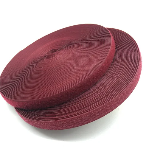 wine red 20 мм 13 цветов нейлоновый крючок с застежкой и застежка с петлями волшебная лента Одежда Аксессуары «сделай сам» Лоскутная работа клейкая крепежная лента 25 ярдов/рулон - Цвет: wine red