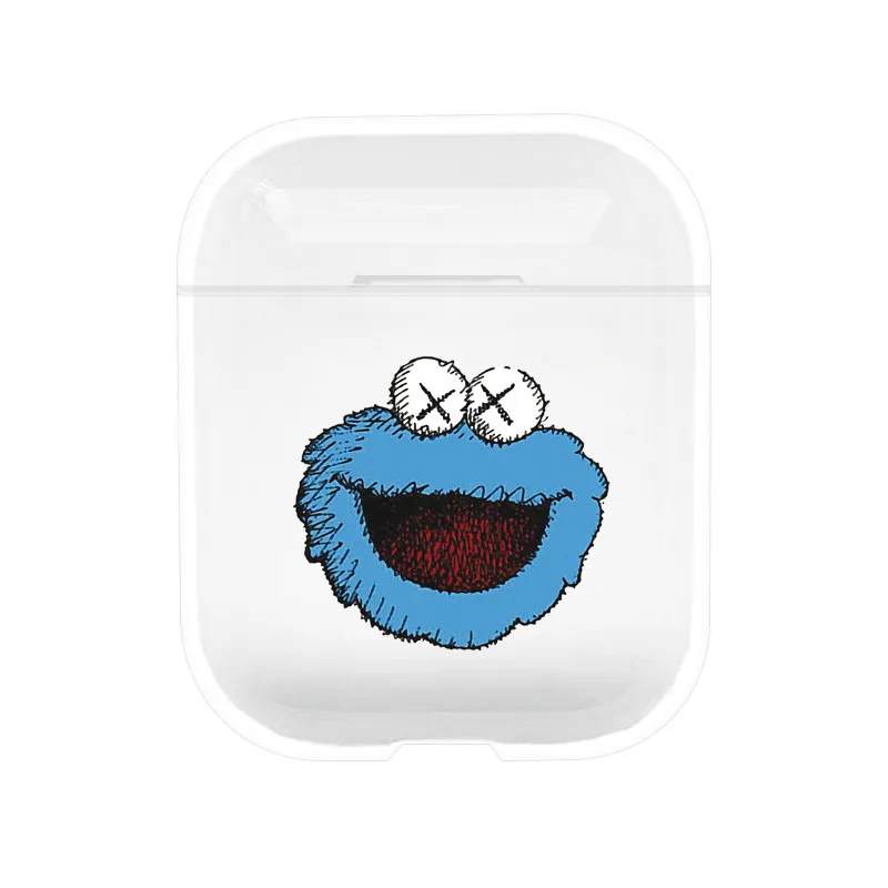 cookie monsters Прохладный Супермен Человек-паук Бэтмен Капитан Ironman героя чехол для Airpods Беспроводной Bluetooth наушники ясно PC прозрачные сумки - Цвет: cookie monsters