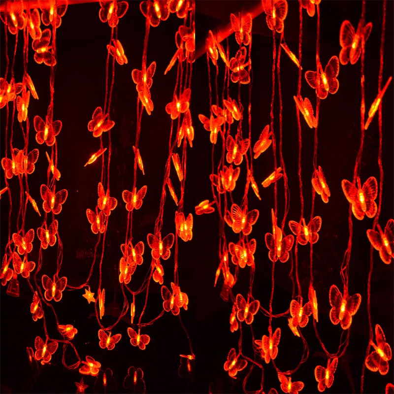 Гирлянда с бабочками 10 м 100 светодиодов В переменного тока|indoor christmas lights|fairy lightsstring