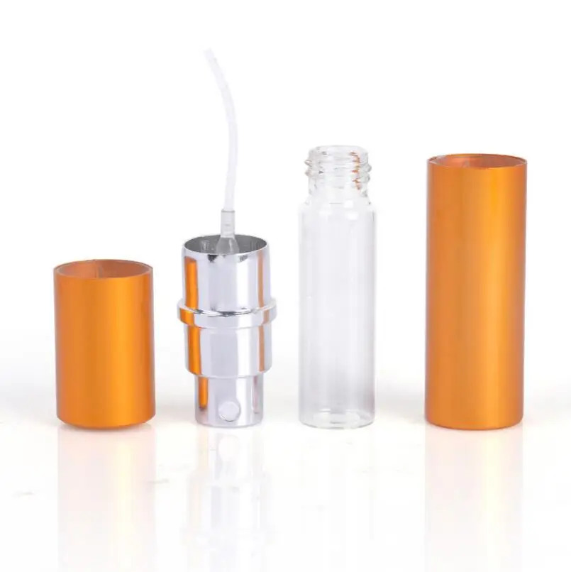 Empty 5ml Anodized Aluminum Glass Compact Perfume Bottle Atomiser Mini Spray Fragrance Scent-bottle LX1318 | Красота и здоровье
