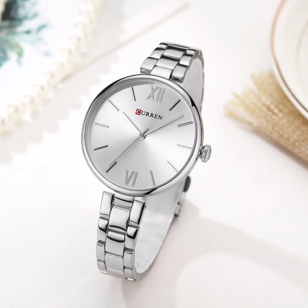 CURREN женские часы Montre Femme Модные браслет из нержавеющей стали с большим