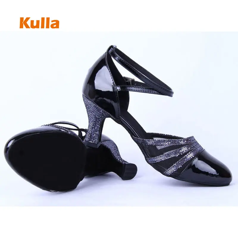 Туфли женские для латиноамериканских танцев мягкая подошва 5 см закрытый носок