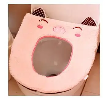 Мультяшный животный коврик для ванной туалета плюшевое мягкое сиденье унитаза