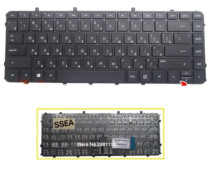 

SSEA New Russian Keyboard black for HP Envy 4 ENVY 6 Envy 4-1000 Envy6 -1000 ENVY 4 -1200 laptop RU Keyboard