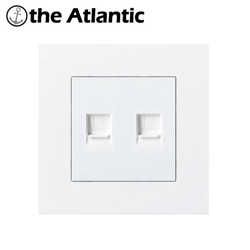 Cat5e Rj45 розетки Интернет с ТВ данных Двойное Гнездо Компьютера Пластик Панель RJ45
