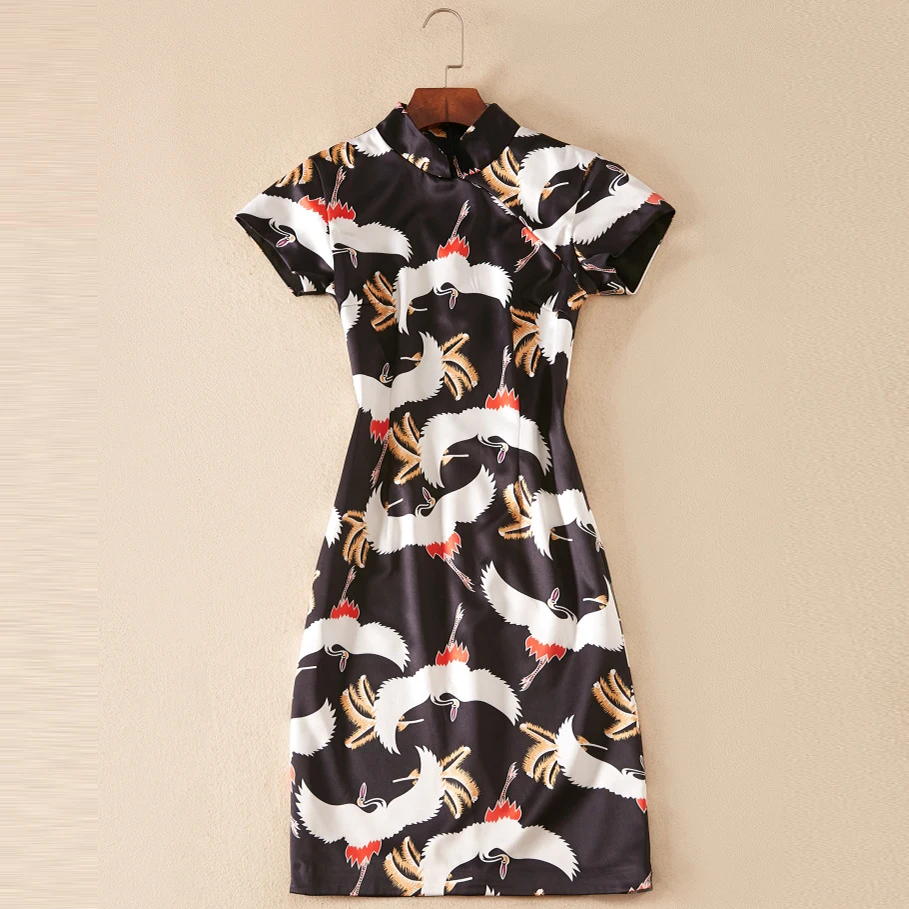 Платье женское с коротким рукавом и принтом | Женская одежда