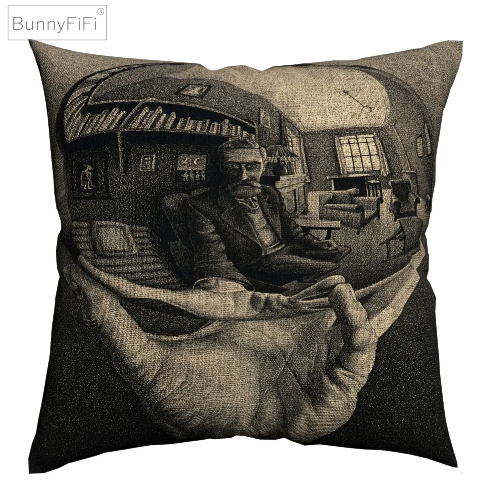 Escher Surreal геометрический рисунок декоративная хлопковая льняная наволочка 45x45 см для дивана стул декоративные домашние наволочки Almofada