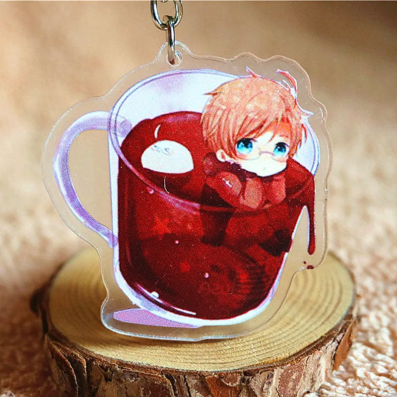Hetalia Axis Powers UK USA In The Wine милый дизайн брелок для ключей Portachiavi двойные брелоки с
