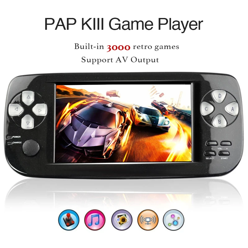 Ретро игровая консоль PAP KIII 4 3 дюйма HD 3000 встроенных классических ретро игр 64 бит