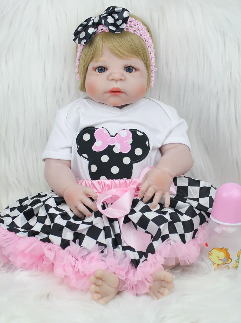 BZDOLL 55 см полный силикона Reborn Baby как реальные игрушки куклы 22 дюймов новорожденных
