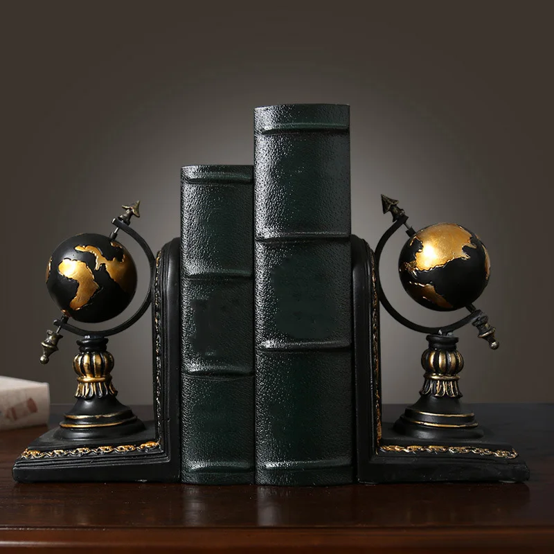 Американский глобус книжный конец статуэтки из смолы ретро Книжная подставка