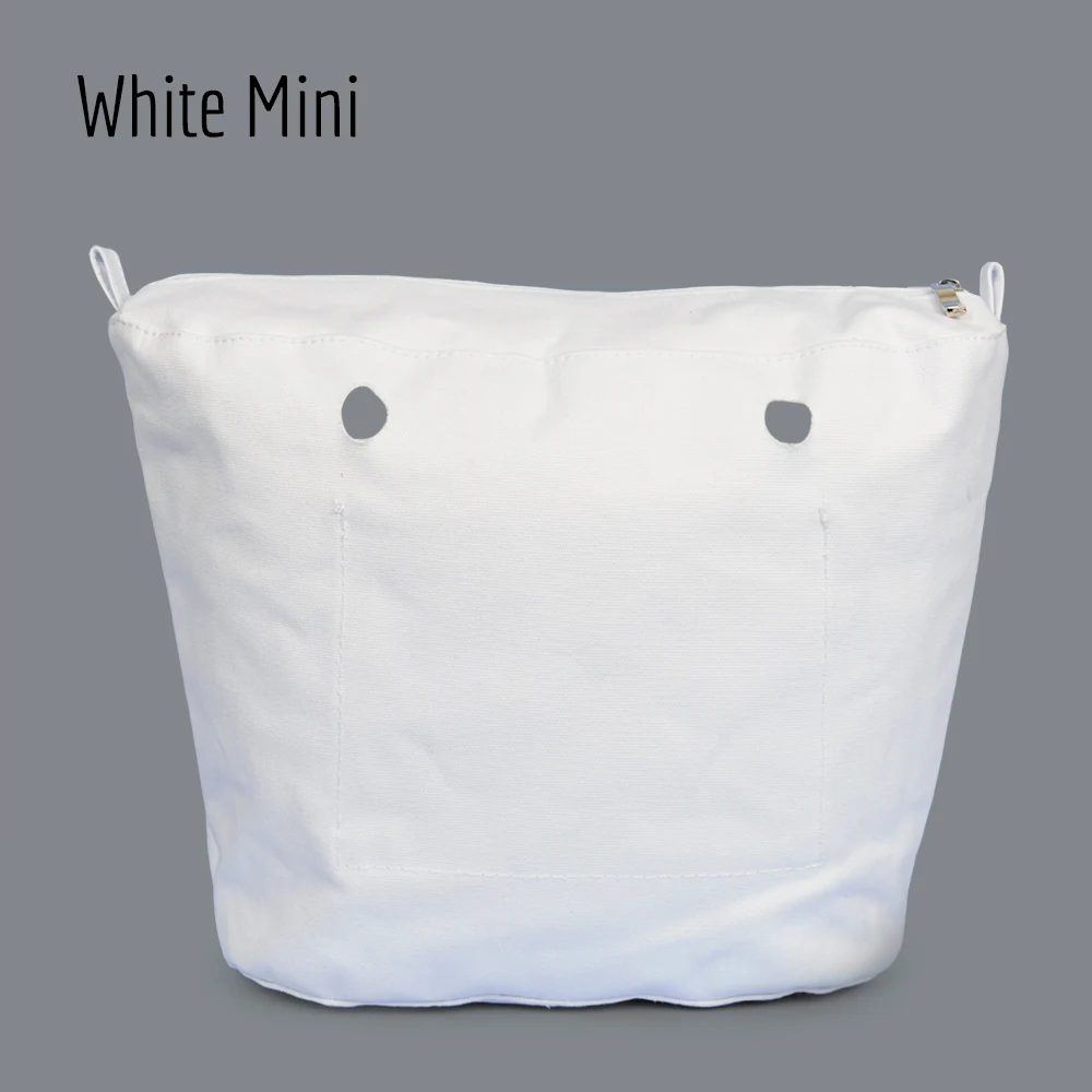 White mini TANQU новая водонепроницаемая внутренняя подкладка вставка карман на молнии для классического мини Obag холст внутренний карман для O сумка - Цвет: White mini