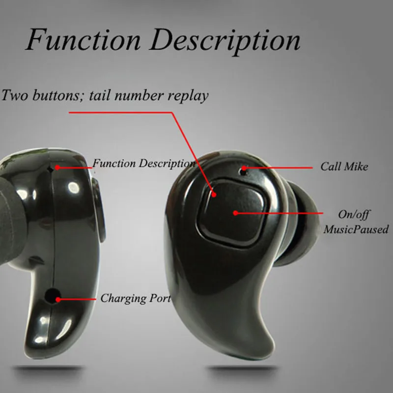 Bluetooth наушники мини стерео гарнитура Беспроводные спортивные Поддержка