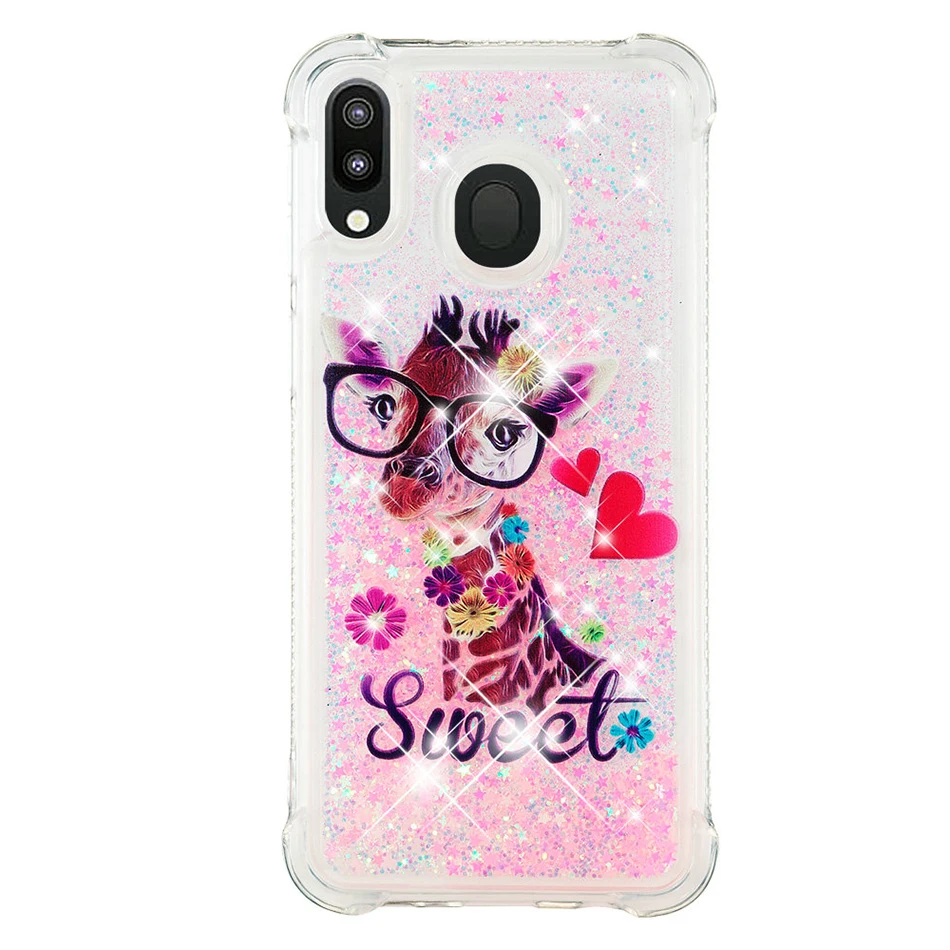 Sweet Deer Блестками Жидкий чехол для samsung Galaxy M20 M10 A10 S10E S10 S9 J4 J6 плюс A7 A750 J400 J600 Note 9 зыбучие пески чехол - Цвет: Sweet Deer
