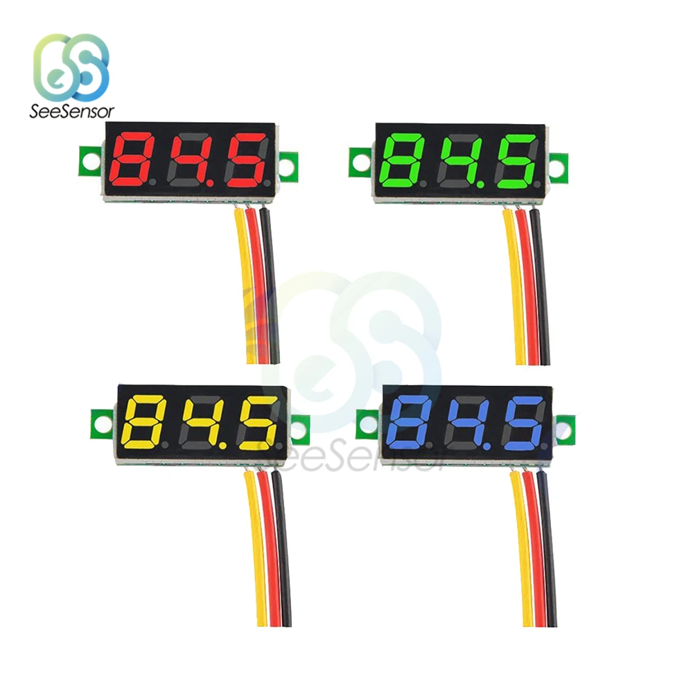 DC 0 V 100 0.28 дюйма LED светодиодный цифровой вольтметр Авто Автомобиль Мобайл МТестер