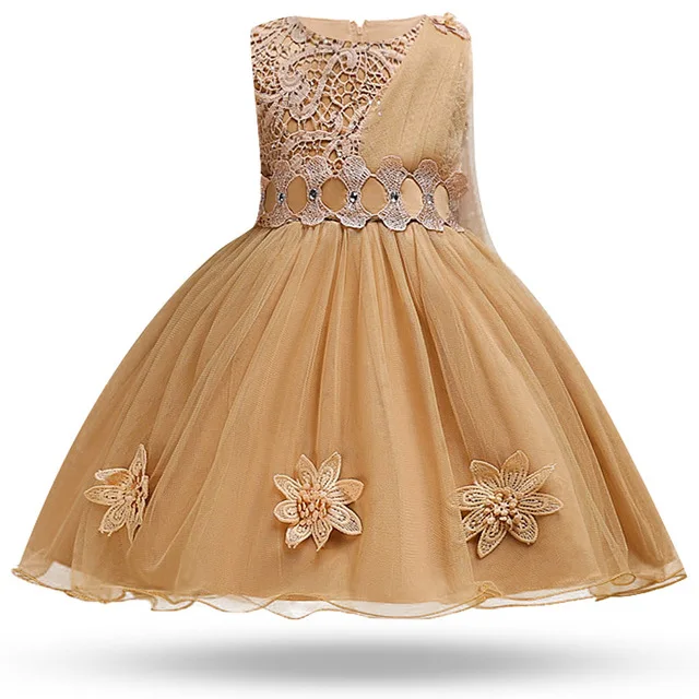 Kids Girls Evening Party Clothes Flower Bridesmaid Dress Elegant Wedding Formal Gown 3-12Yrs Prom Princess | Детская одежда и
