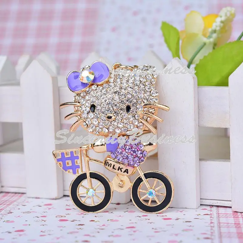 ТК Cat Rhinestone брелок сплава автомобиля творческая Корея брелок|rhinestone keychain|key chainalloy