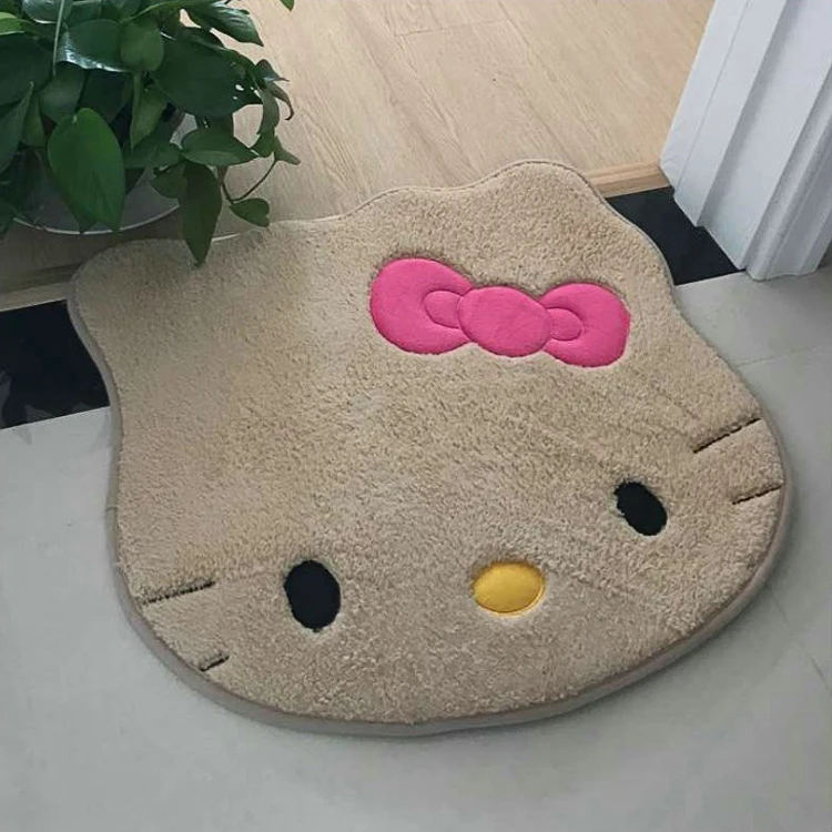 Hello kitty коврик для ванной комнаты Противоскользящий замшевый водопоглощающий круглый коврик для ванной комнаты hello kitty коврик для ванной двери дешевые KT Cat Симпатичные Коврики