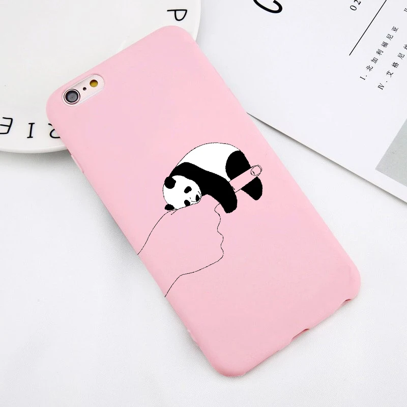TPU Чехол для телефона с забавным рисунком панды медведя кота для iPhone 7 7s 5 5S SE 6 6s 8 plus Xs XR 11 Pro Max SE, силиконовый чехол для телефона - Цвет: TPU