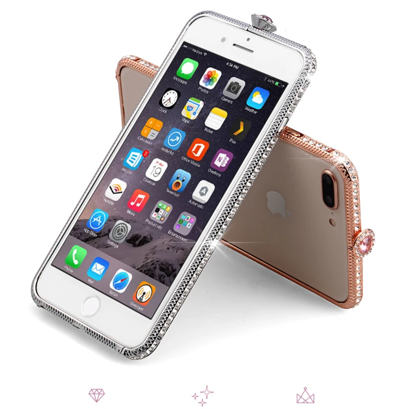 Металлический чехол со стразами для iPhone XS Max XR X 6 6S 7 8 Plus