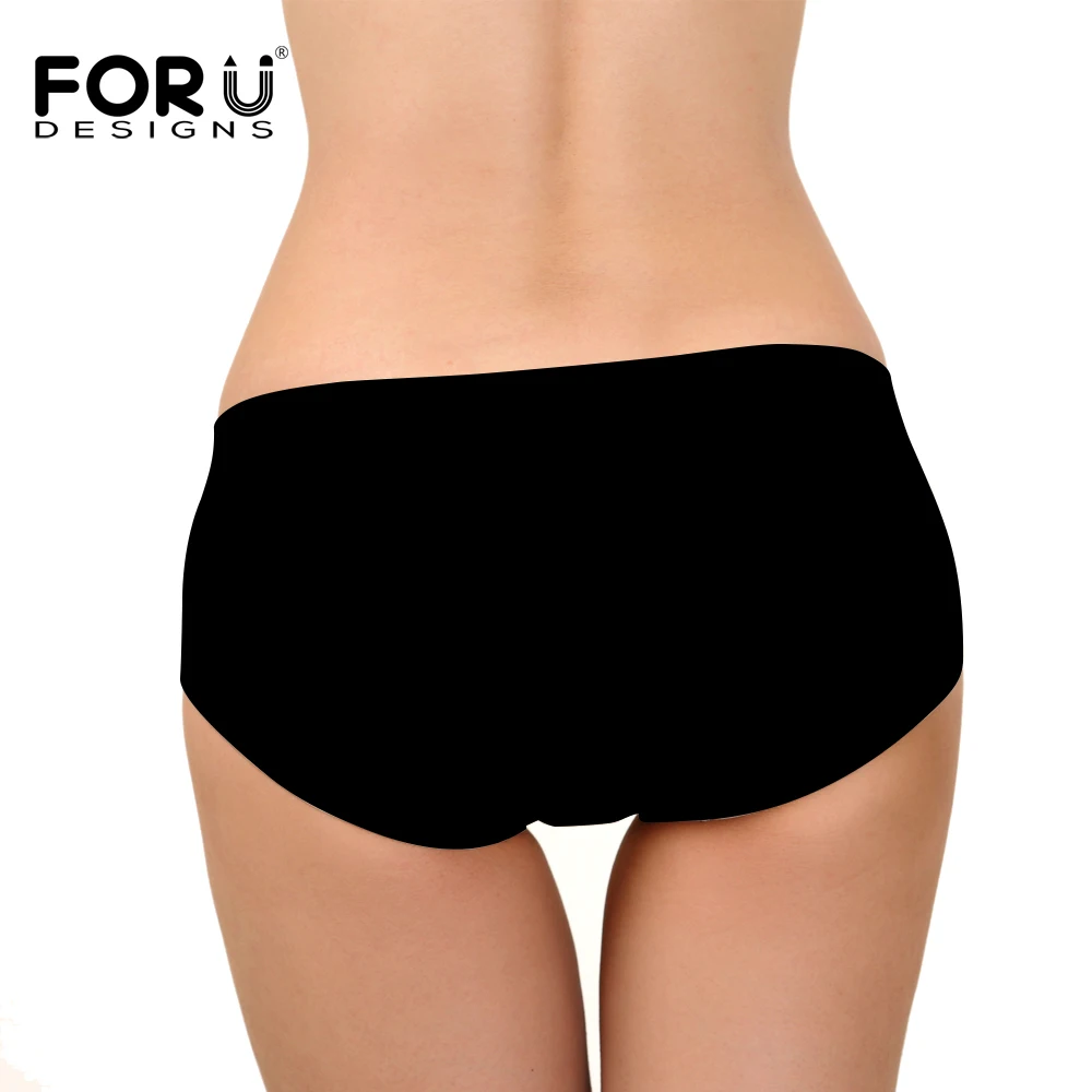 Женские бесшовные трусики с 3D рисунком дьявола черные хлопковые дышащие на