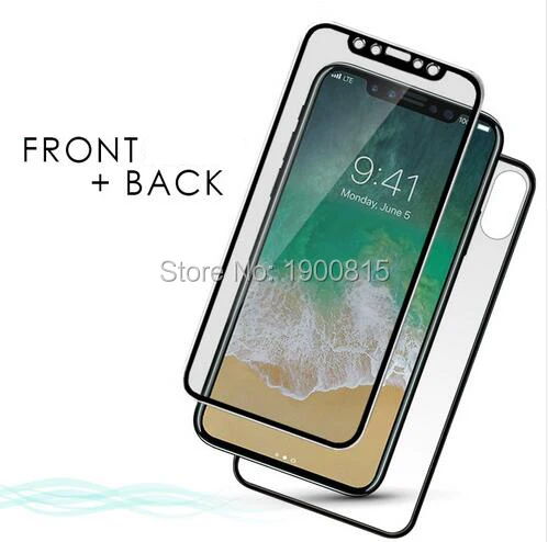 3D Curved Front + Back Titanium Edge 9H 0.26m Tempered Glass For Iphone x 8 8 plus Full Cover Protective Screen Protector Film