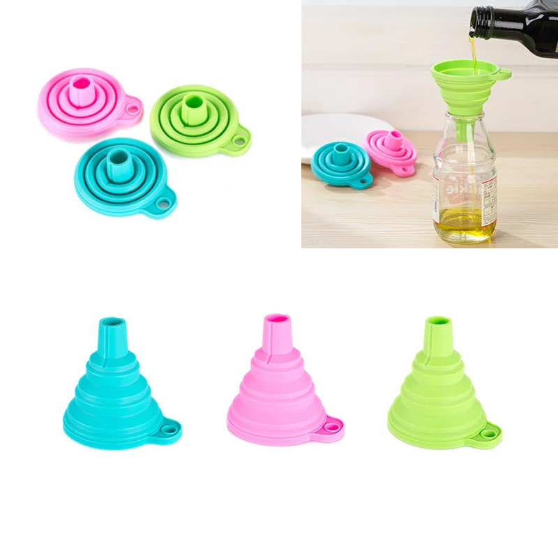 Высококачественные Пищевые силиконовые складные переносные воронки Висячие