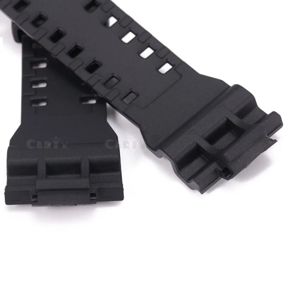 Ремешки для часов из полиуретана 16 мм матовые черные/яркие силиконовый каучук