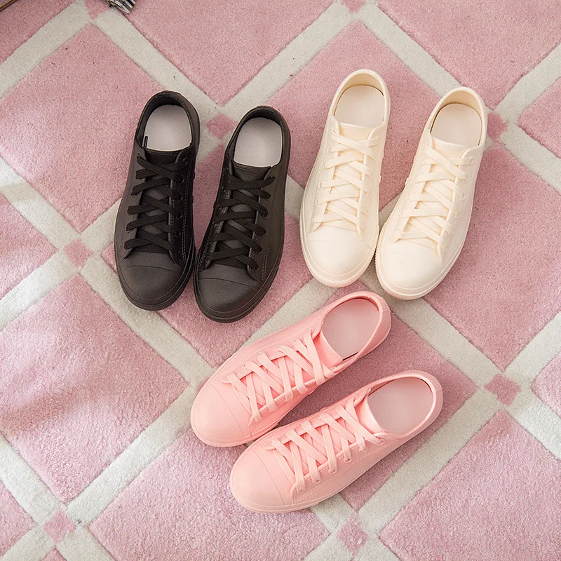 2019 г. Новая модная женская белая обувь короткие резиновые сапоги Нескользящие