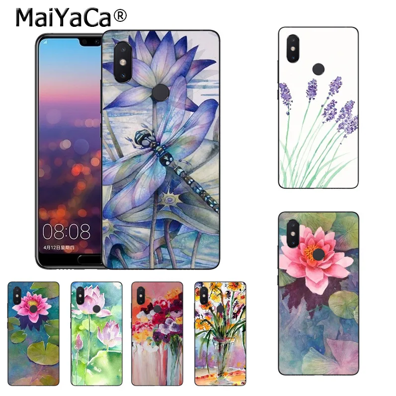Крутой чехол MaiYaCa для телефона с акварельными цветами лотосами и лавандой xiaomi mi 8se