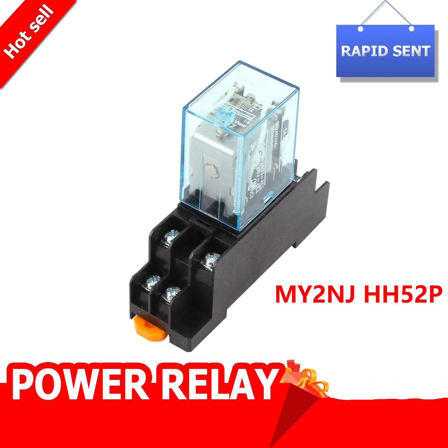 Electromagnetic Coil General DPDT Power Relay MY2NJ DPDT 8Pins HH52P Relays DC12V 24V AC220V Miniature Relay With Socket