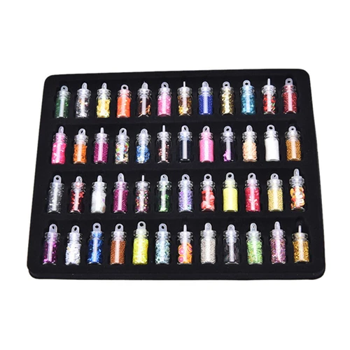 48 бутылок/Набор для украшения ногтей блестки набор пудры Горячие бусины