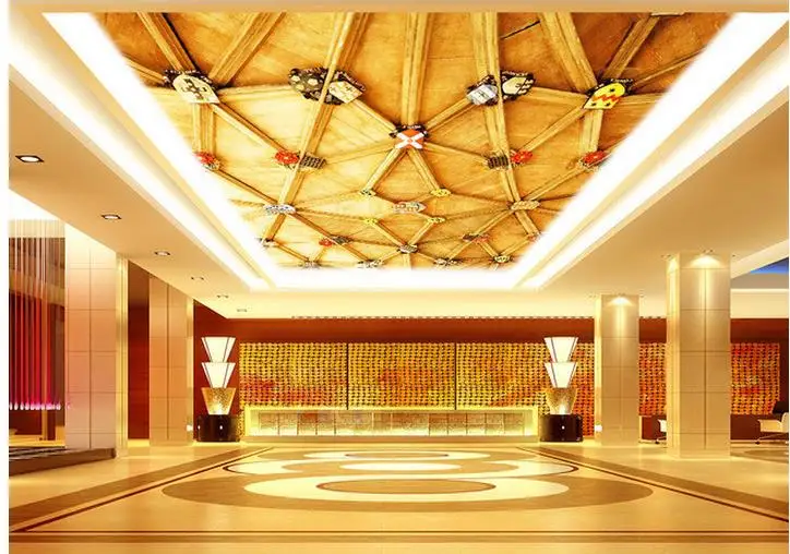 3D потолочные фрески обои Европейский роскошная гостиная потолок fresco дизайн